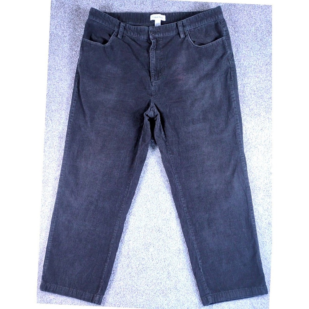 Calvin Klein Corduroy Pants Men 38x30 Gray Straight Leg Casual Classic Workwear